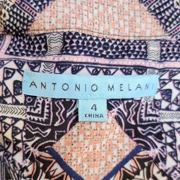 ANTONIO MELANI Print Silky Tunic Dress 4 Adjustable sleeves. - Picture 6 of 6